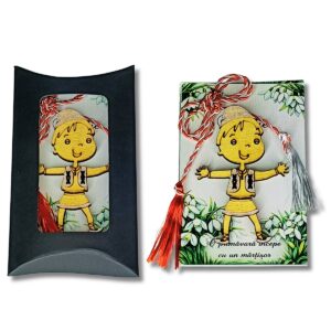 Martisor decorativ din lemn- ''Micul Romanas'' - auriu