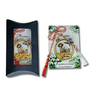 Martisor decorativ din lemn- auriu- ''Simfonia Naturii''